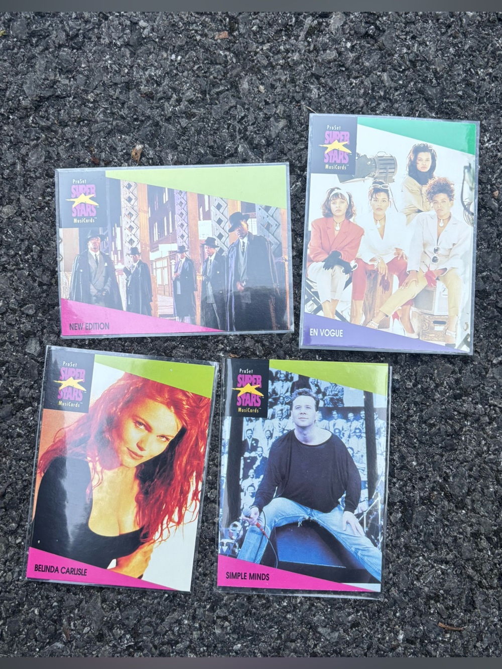 Vtg 1991 Pro Set Super Stars MusiCards Lot of 4 NM in Protective Sleeves 90s Pop